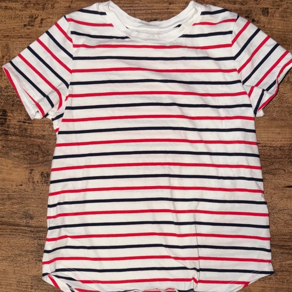 Striped Women’s Shirt - Red, Blue, and White - Picture 3 of 3